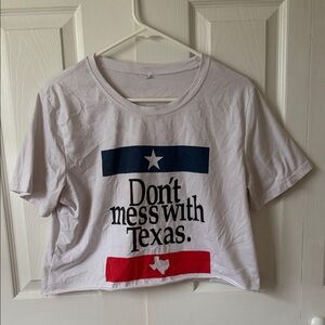 White Graphic Crop Top